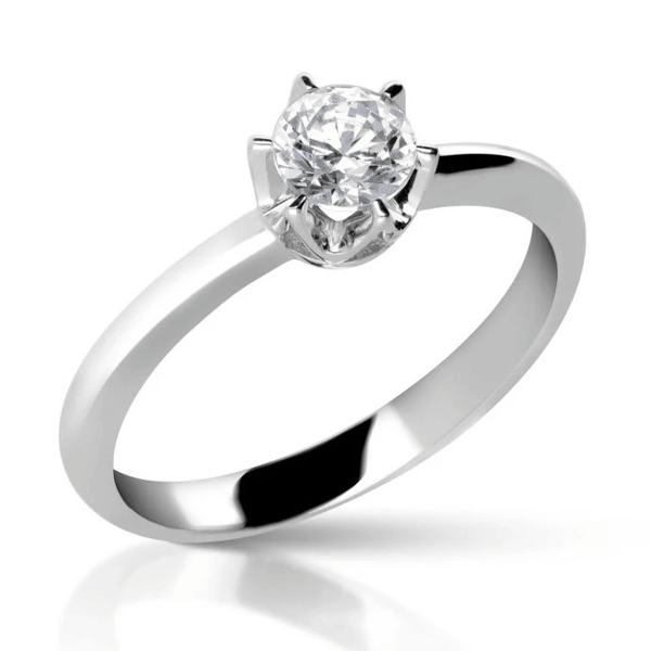Solitario 6 garras oro 18 K y diamante