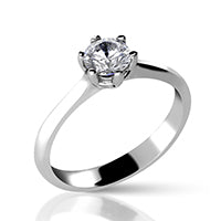 Anillo solitario diamante 6 patillas oro 18 Kilates