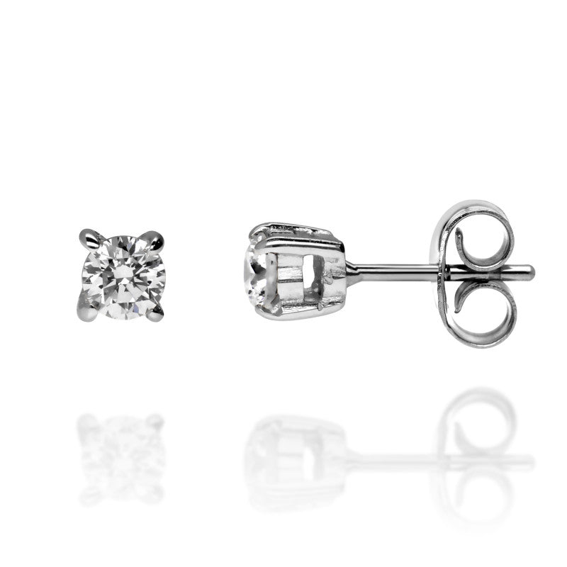Pendientes diamantes 4 garras oro 18 Kilates